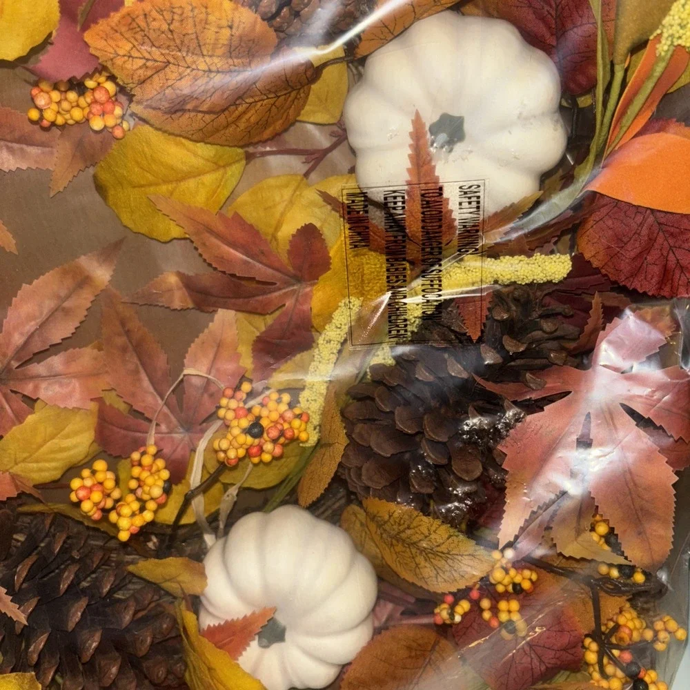 24 Inch Fall Wreath Front Door Outside Wreath With Pumpkins Pine Cones Flowers